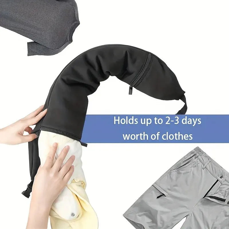 1 Piece Travel Neck Pillow with Clothes Stuff 3-in-1 Neck Travel Pillow to Avoid Extra Baggage Fees Travel Essentials