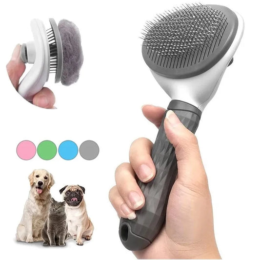 Cepillo para perros y gatos, cepillo autolimpiante para quitar el pelo de mascotas, herramientas de aseo para perros y gatos, peine desmatador para mascotas, accesorios para perros