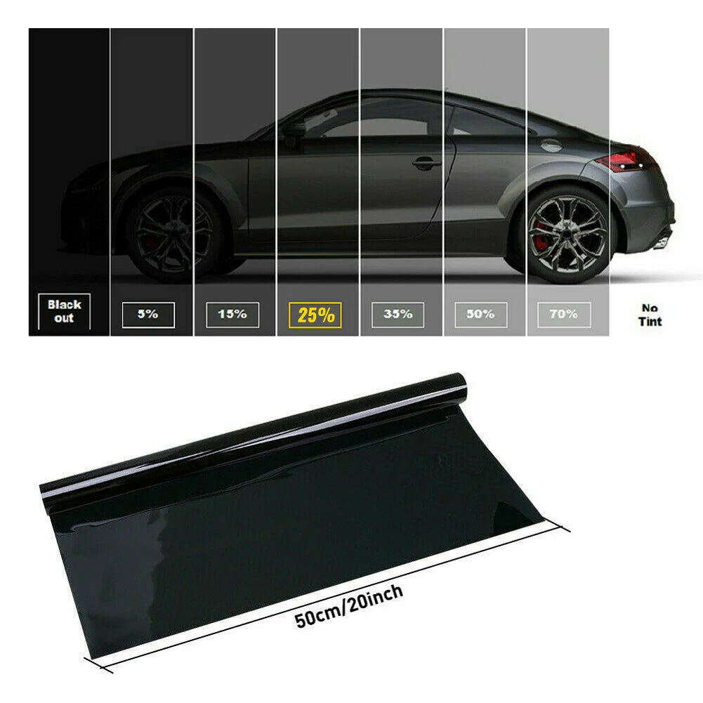 3/5/8m láminas negras para ventana de coche tinte película coche Auto decoración del hogar película de vidrio para ventana Solar Protector UV películas adhesivas para ventana