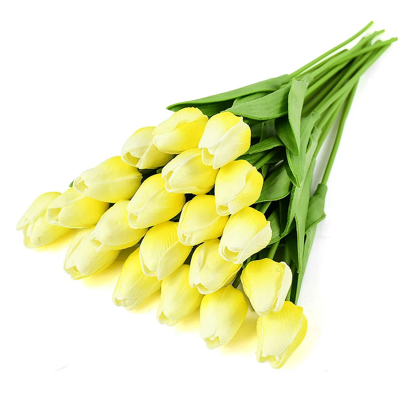 Bouquet de tulipes artificielles 35 cm, 10/5 pièces, fausses fleurs en mousse PE pour décor de cérémonie de mariage, décor de Bouquet de jardin de maison