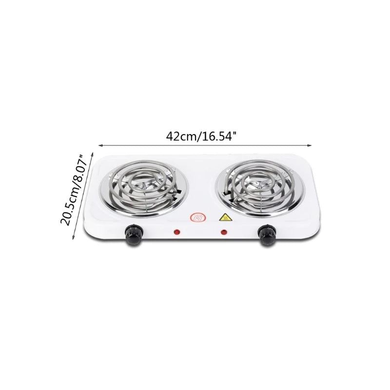 Plancha eléctrica portátil de 20CC para quemador, estufa doble, Mini placa calefactora, horno de temperatura ajustable, hogar, cocina, cocina, café