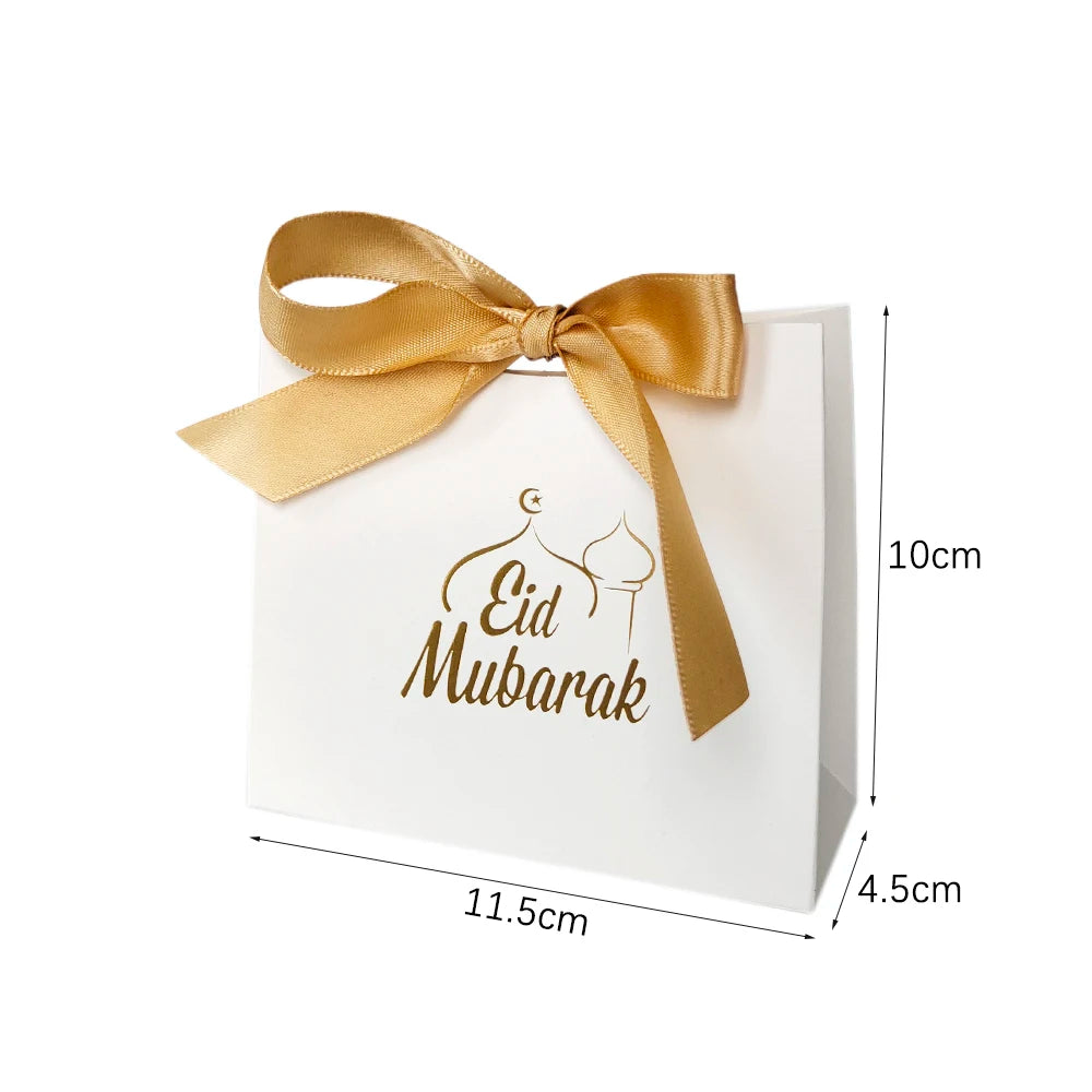 Boîte-cadeau Eid Mubarak, 5 pièces, boîte à bonbons et biscuits, sacs d'emballage cadeau pour fête de l'Aïd, faveurs du Ramadan, décoration Eid Mubarak 2024