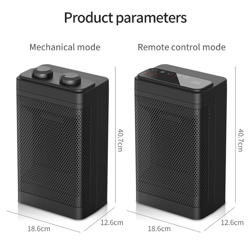 Calentador de ventilador eléctrico portátil PTC, máquina calentadora de casa con Control remoto, cabezal de vibración fijo para sala de estar y baño