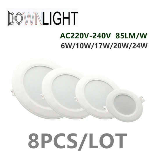 Led Downlight Recessed Indoor Led Ceiling Lamp High Power 6W-24W 220V Super bright light effect is suitable for kitchen, living