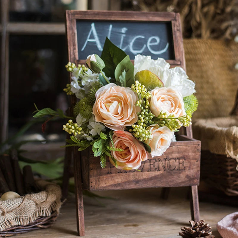 Support pour plantes en bois, présentoir de fleurs rétro avec tableau noir, créativité intérieure et extérieure, Estantes Para Plantas, décoration de balcon