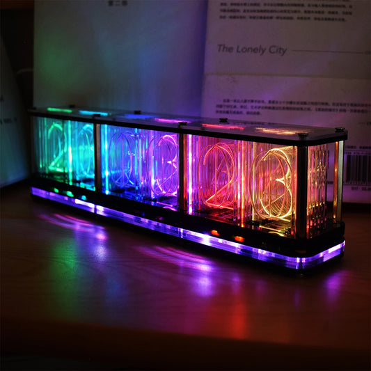 Digital LED Alarm Clock Kit Large Font 6-digit Display Electronic Clock Bulk Music Spectrum Display Clock Modulel DIY Clock