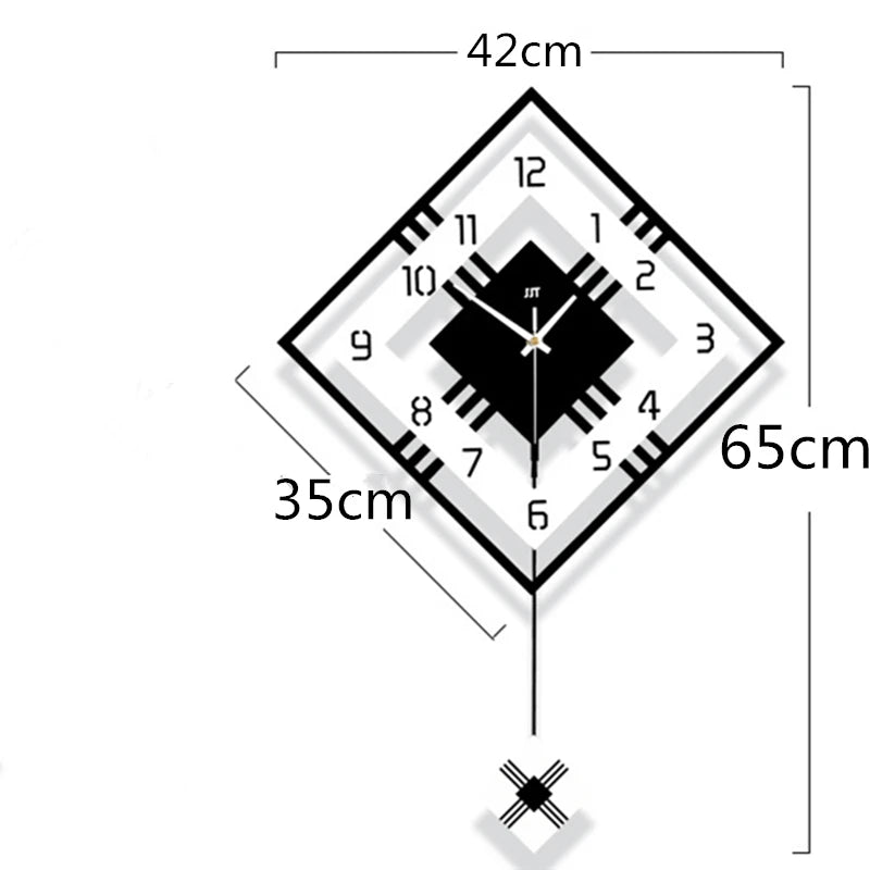 Horloge murale pivotante 3D minimaliste, carré nordique, décoration de la maison, montre suspendue, décoration murale légère, horloges de luxe