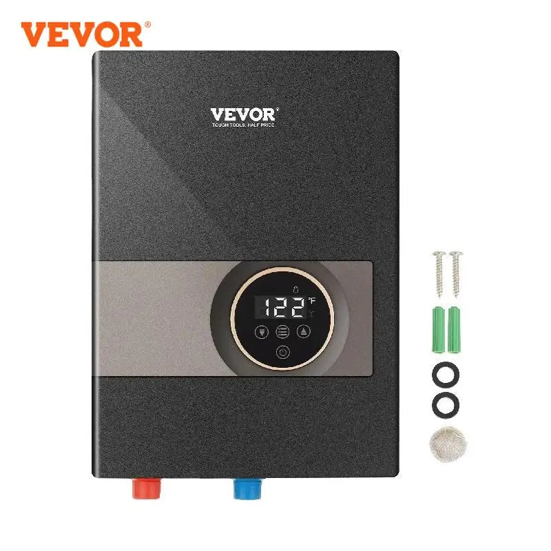 VEVOR Instant Water Heater 8/13.8/18kw On Demand Electric Tankless Water Boiler Digital Temperature Display & Easy Installation