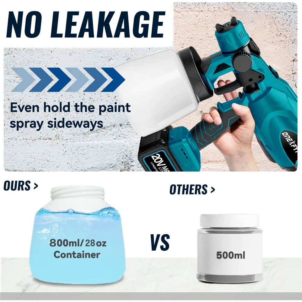 Makita – pistolet de pulvérisation électrique sans fil, 800ML, pulvérisateur de peinture, revêtement en acier pour meubles automobiles, aérographe Compatible avec batterie 18V