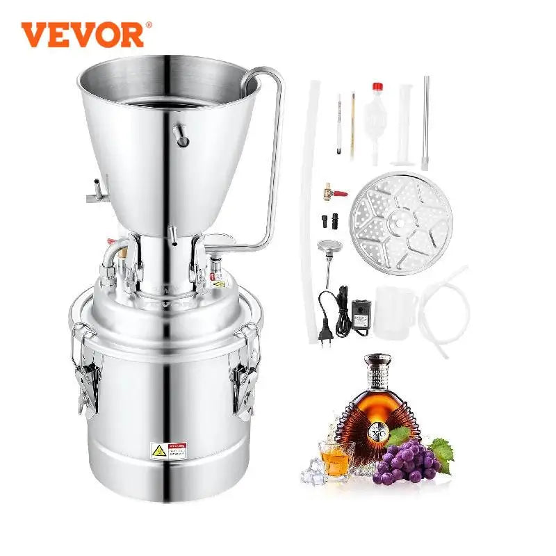 VEVOR – distillateur d'alcool 10/50l, toujours avec Tube en acier inoxydable 304, Kit de brassage pour distillerie domestique, whisky, vin, Brandy