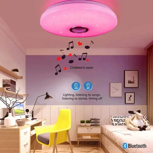 Plafonniers modernes rvb gradation éclairage à la maison APP Bluetooth musique lumière 42W 60W plafonniers intelligents avec télécommande AC220V