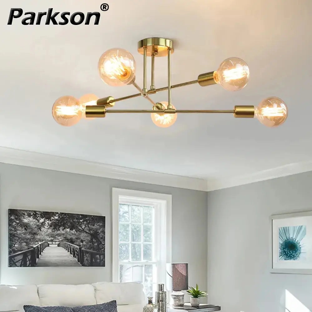 Modern LED Ceiling Lights Industrial Iron Black/Golden Nordic Minimalist Home Decoration Living Room Dining Room Ceiling Lamps