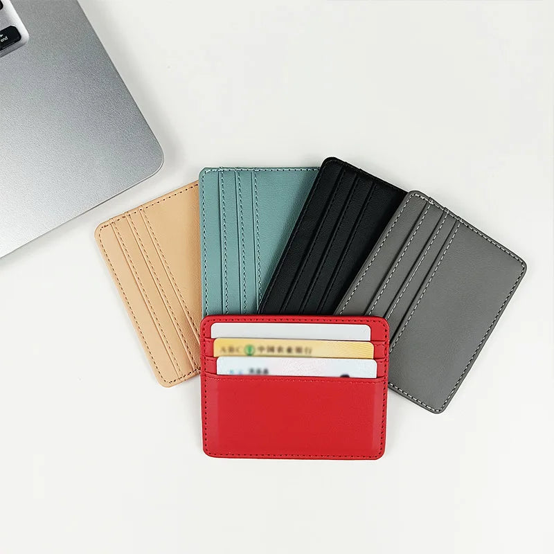 1Pc Pu Leather ID Card Holder Candy Color Bank Credit Card Box Multi Slot Slim Card Case Wallet Women Men Business Card Cover