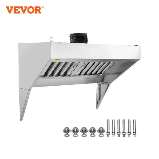 VEVOR 4/5/6/7/8/9FT hotte d'échappement commerciale en acier inoxydable 201 hotte de concession sous-armoire hotte de cuisine hotte de cuisine argent