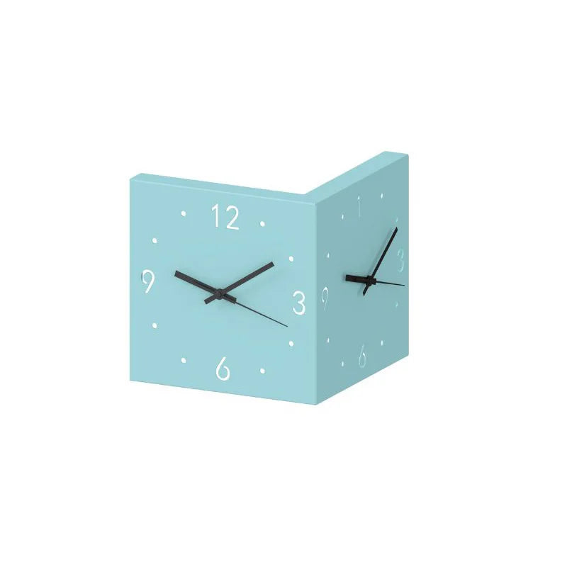 Creative Light Sensor Corner Wall Clock Square Simple Double Sided Wall Clock with Arabic Numeral Scale Analog Silent Wall Clock