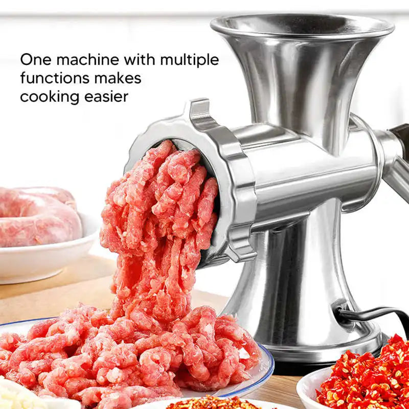 Manual Meat Grinder Silver Suction Cup Type Meat Mincing Machine Aluminum Alloy Sausage Filling Machine for Home Kitchen