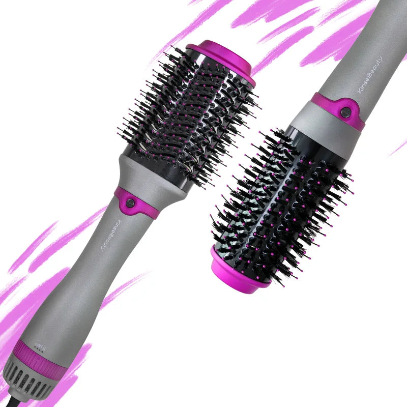 Kinseibeauty brosse souffleur de cheveux en une étape brosse de coiffure à palette d'air chaud générateur d'ions négatifs peigne à friser peigne à cheveux raides