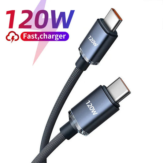 Cable de 120W 7A tipo C a tipo C para Iphone 15 Xiaomi Oneplus teléfono móvil carga rápida USB C Cable tipo C cargador de datos rápidos