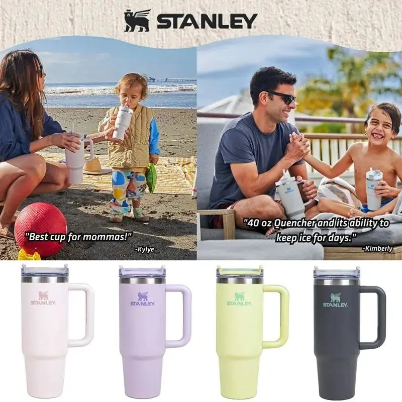 Stanley Cup – bouteilles d'eau de 40oz, Thermos, verres à boisson, gobelet thermique avec poignée, tasse à café, flacon sous vide en acier inoxydable