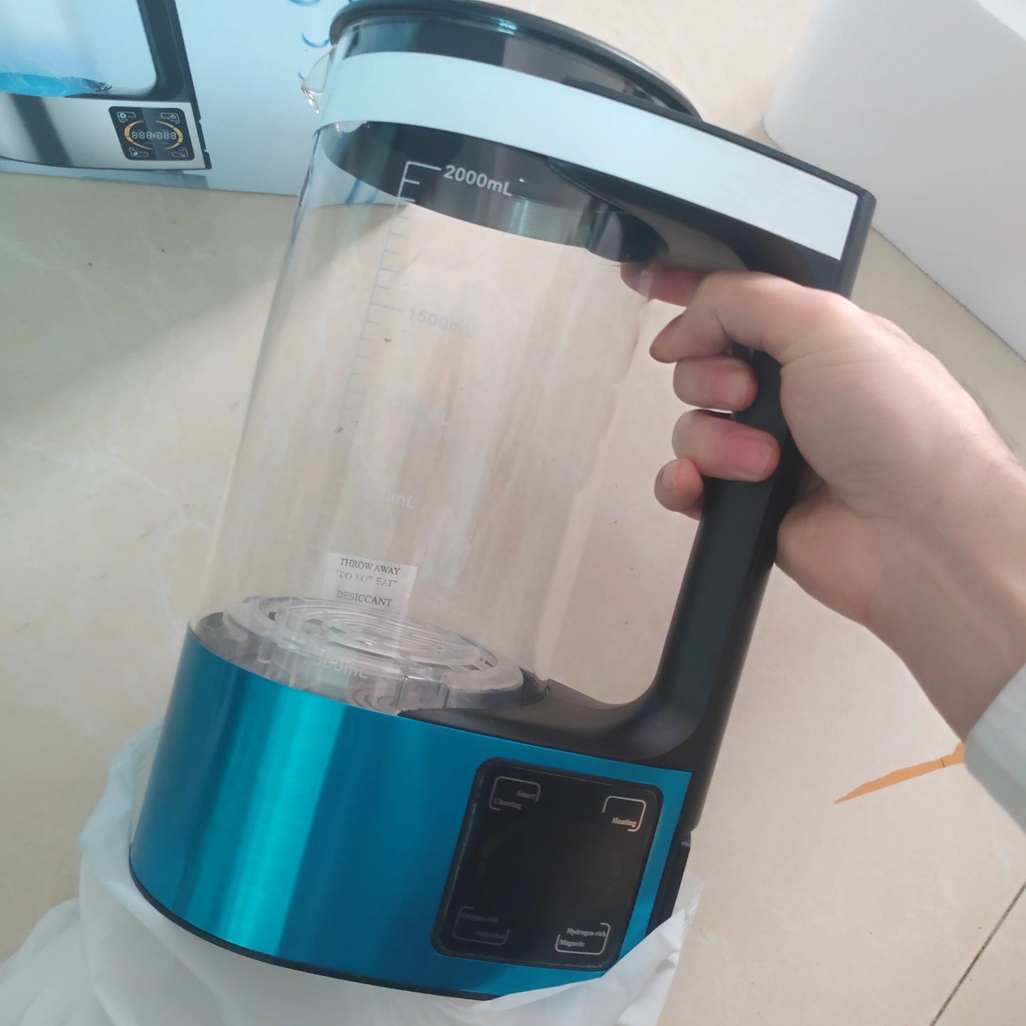 Hydrogen rich Electric Kettle Healthy Hydrogen-rich Generator Electrolysis Water Heating Machine 2L for English manual