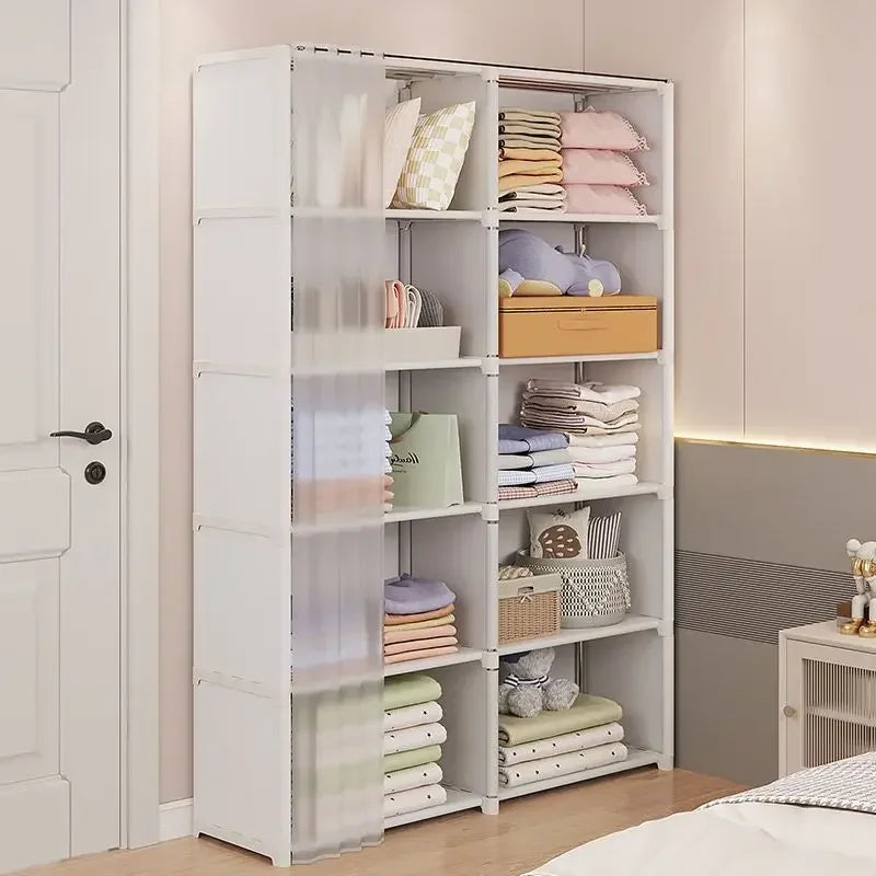 Armoire surmatelas pliante en plastique, armoire pour chambre à coucher, salon, tiroir, placards ouverts, commode, casier de rangement, placard