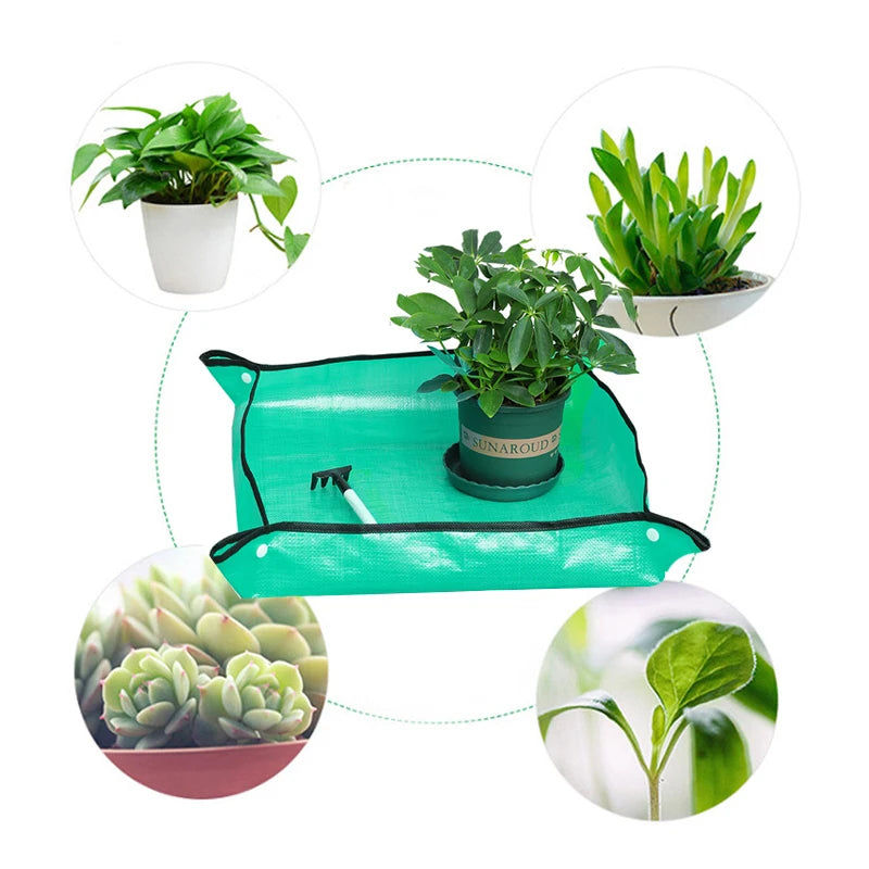 1 Uds. Estera de plantación de 50cm-100cm, almohadilla para macetas de jardinería, maceta plegable para plantas y flores, esteras impermeables para trasplante