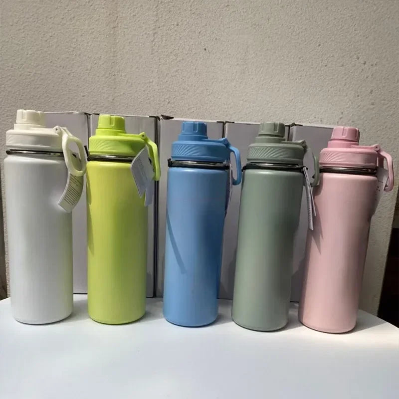 710ml Lulu Insulated Water Cup Sport Gym Vacuum Bottles Portable Leakproof Outdoor Cup Stainless Steel Thermos Pure Color