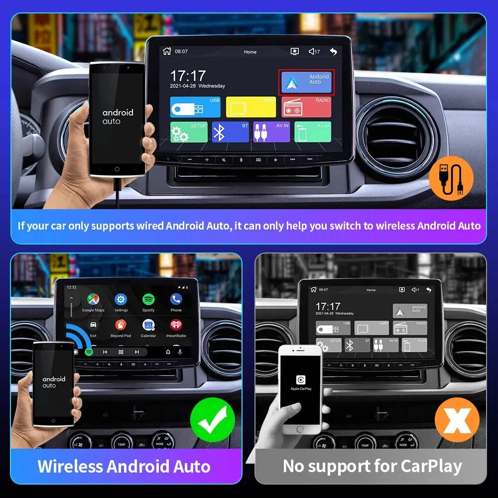 EKIY nouveau Mini Carplay sans fil pour Toyota Mazda Nissan Camry Suzuki Subaru citroën Audi Mercedes Kia Ford Opel IOS15 Spotify BT