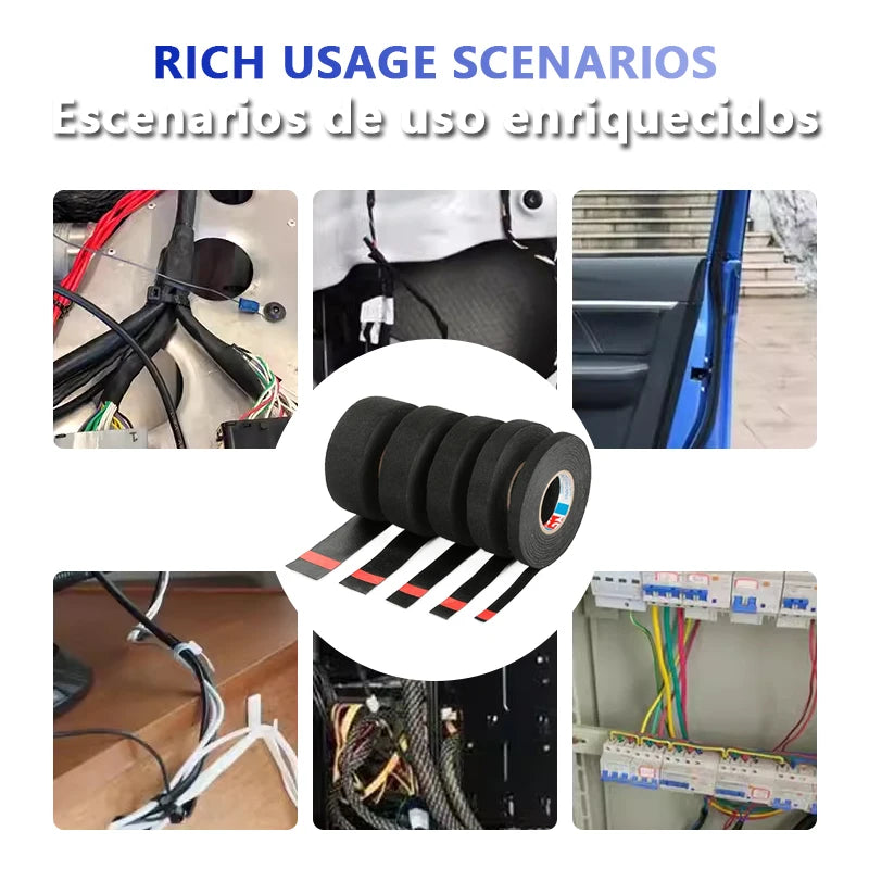 Cinta eléctrica resistente al calor, cinta de arnés aislante, cinta de tela automotriz, cinta adhesiva impermeable resistente al ruido