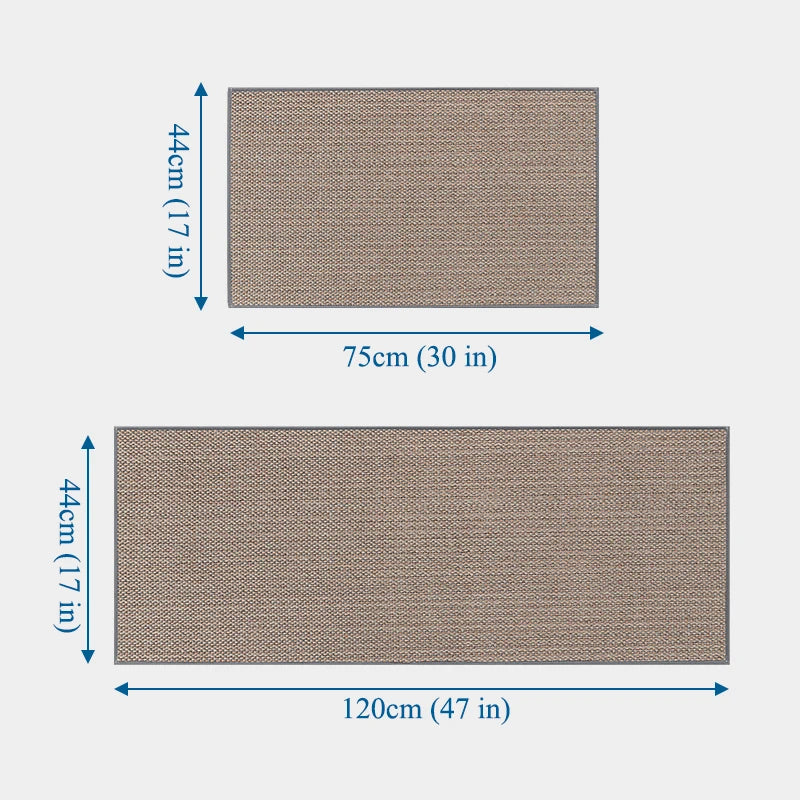 Linen Weave Kitchen Floor Mat Anti-slip Washed Rug Rubber Bottom Natural Twill Flax Entry Door Long Carpet Oil-resistant Durable