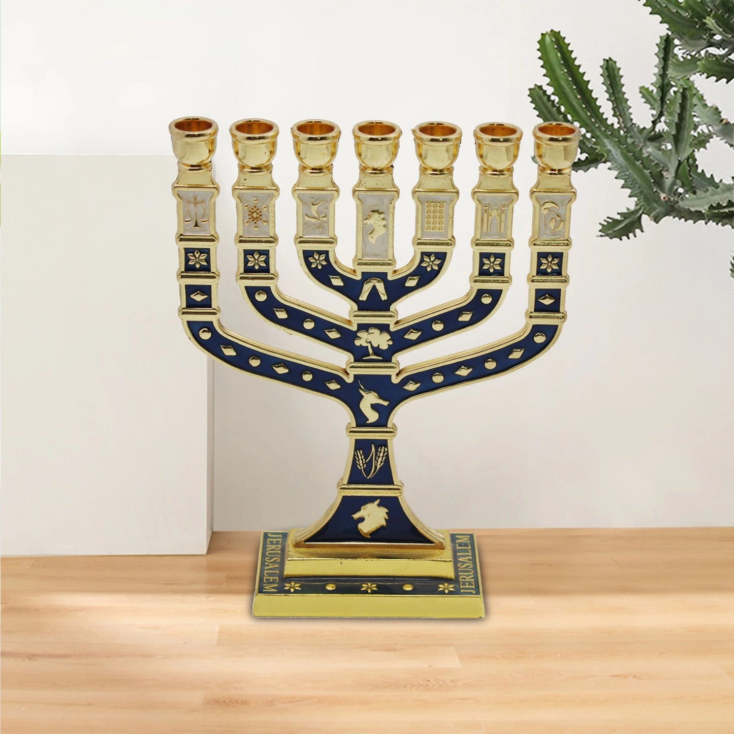 Menorah Candelabrum Table Centerpiece Traditional Candle Holder for Anniversary Christmas Living Room Banquet Decoration