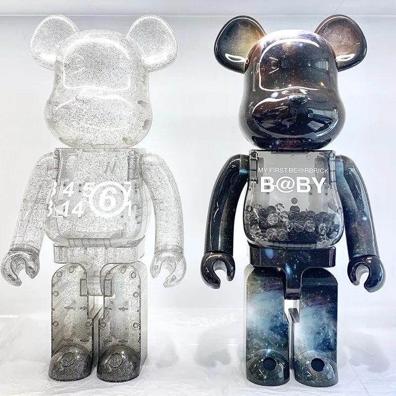 Figura de Bearbrick de 28cm, estatua de oso violento a la moda, decoración de escritorio, figurita de Bearbrick, decoración de lujo para sala de estar, 400%