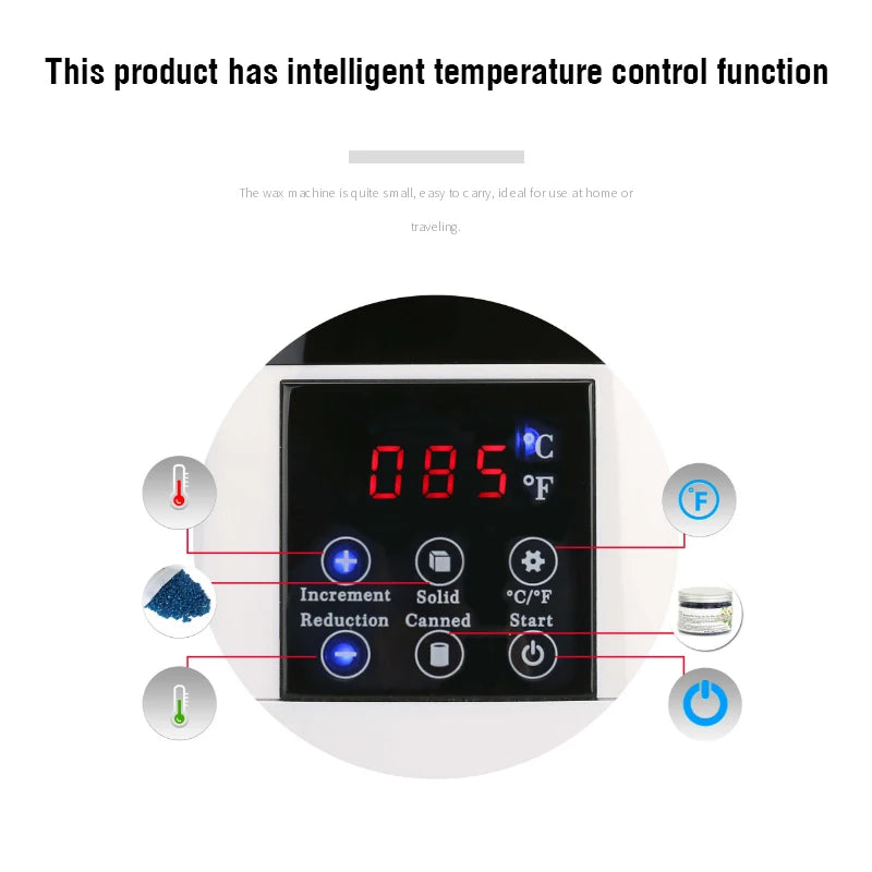 Calentador de cera profesional inteligente LCD, máquina de eliminación de cera, SPA, depiladora de manos y pies, máquina depilatoria para el cuidado de la piel, máquina de cera de parafina