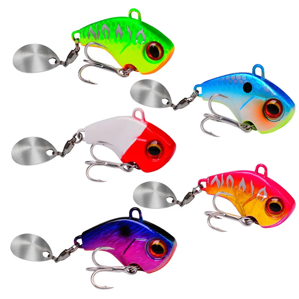 Leurres de pêche Wobble rotatif métal Vib Vibration appât pêche d'hiver 6g 15g 28g appâts durs artificiels Spinner cuillère leurre Pesca