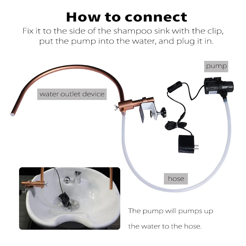 Cabezal de Spa portátil para terapia de agua, marco de salida de agua, cascada ajustable, se adapta a la mayoría de los cuencos de champú, cama para equipos de salón de masajes