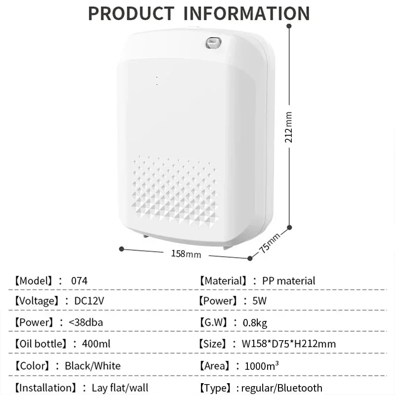 NAMSTE 1000m³ Diffuseur d'arôme électrique Aromati Oasis 400ML Capacité d'huile essentielle Désodorisant Bluetooth Contrôle Brûleur d'encens