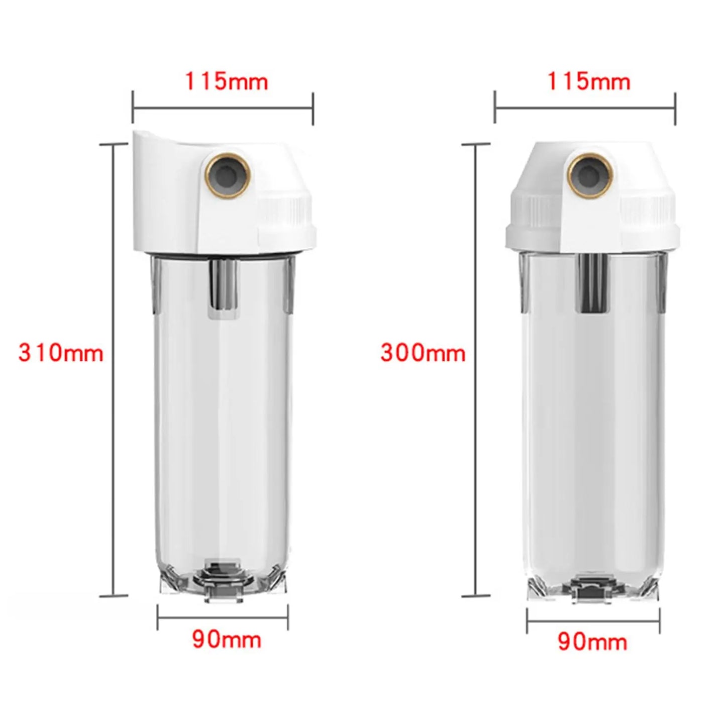 Filtro de botella a prueba de explosiones de 10 pulgadas, filtros de agua transparentes reemplazables para electrodomésticos, purificadores de agua para cocina