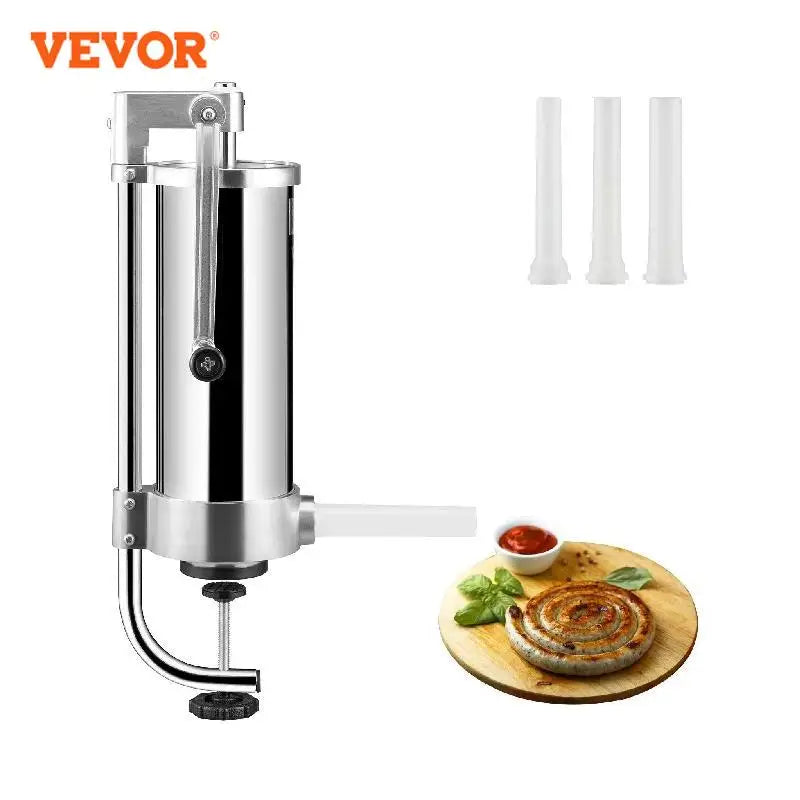 VEVOR – remplisseur de saucisses Vertical, capacité de 1.5/3l, processeur de remplissage alimentaire avec 3 Tubes de farce, accessoires de cuisine, appareil ménager