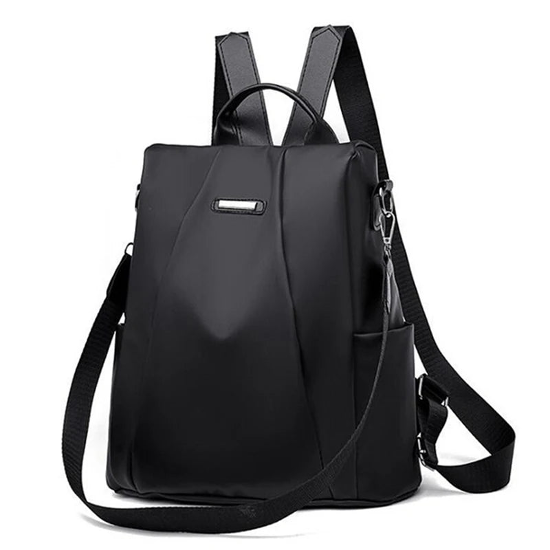 Sac à dos multifonction en Nylon pour femmes, sac d'école décontracté de couleur unie pour filles, sac à bandoulière de voyage à sangle détachable, nouvelle collection