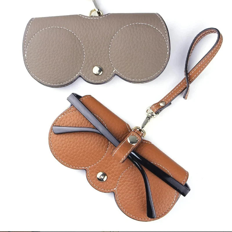 Nouveau sac de lunettes de soleil en PU, étui Portable pour lunettes de soleil, housse de Protection, mignon Clip de lunettes Simple, sac à lunettes pendentif