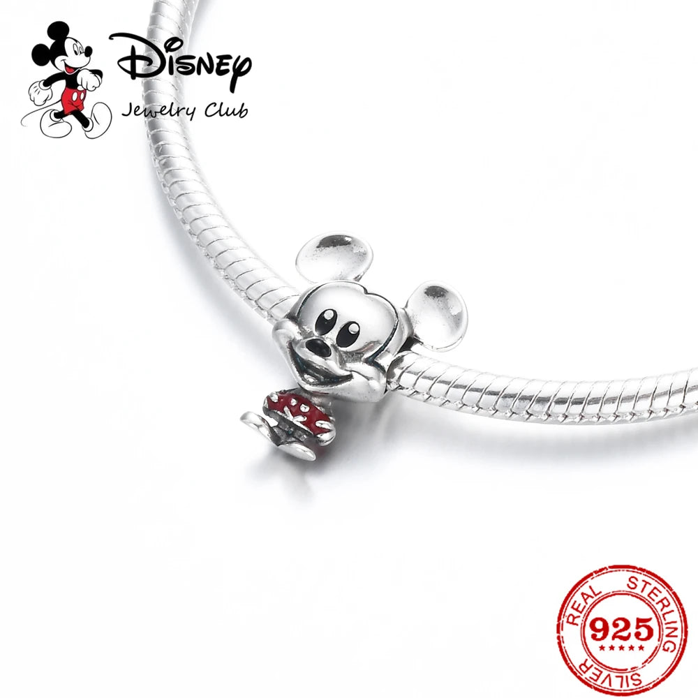 Breloque Mickey Minnie Vinnie en argent Sterling 925, chaîne perlée, adaptée au Bracelet Pandora Original, bijoux pour dames, DIY, nouvelle collection 925