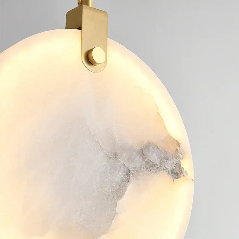 Lampe LED suspendue en marbre au design moderne, luminaire décoratif d'intérieur, idéal pour un salon, une chambre à coucher, une salle à manger, des escaliers, des escaliers ou une cuisine