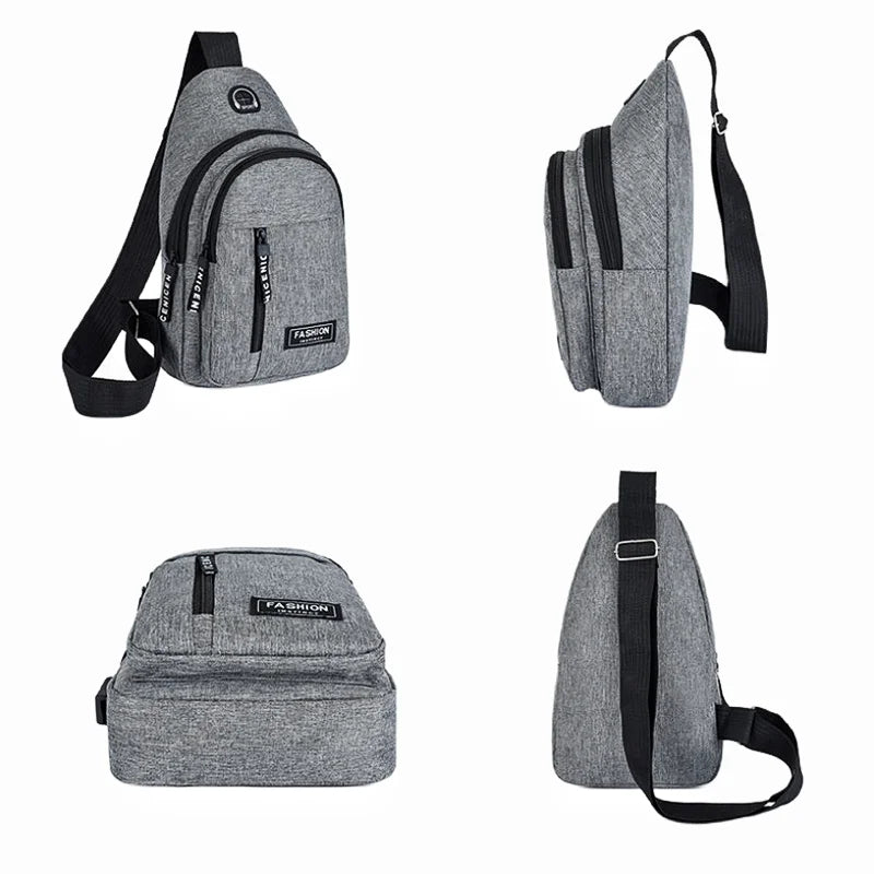 Bolso de pecho multifuncional para hombre, bandolera de tela Oxford a la moda, informal, impermeable, estilo coreano, novedad de 2023