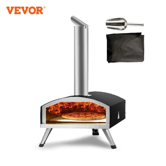 VEVOR 12" Portable Pizza Oven Wood Fired Food Grade Stainless Steel BBQ Picnics Baking Pizza Burner for Backyard Outdoor Camping