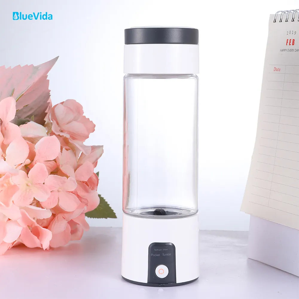 Bluevida – générateur d'eau et d'hydrogène Portable et facile à utiliser, 3000ppb, SPE PEM, bouteille d'inhalation H2 à double chambre avec adaptateur et Kit