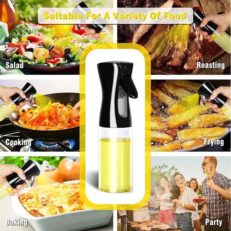 Botella pulverizadora de aceite de 200/300ml, pulverizador de aceite de oliva para cocinar en barbacoa, pulverizador de aceite para hornear en la cocina, botella vacía, dispensador de aceite para vinagre