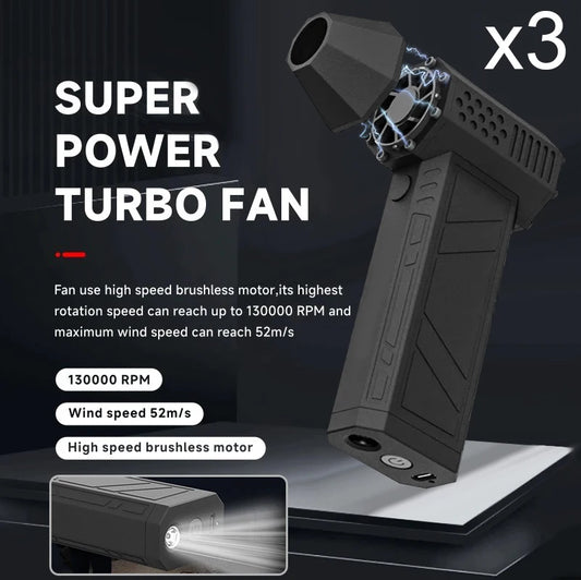 Xiaomi X3 Violent ventilateur Turbo Jetfan ventilateurs forts portable 3ème Turbo ventilateur 130000 tr/min vitesse du vent 52 m/s avec éclairage LED