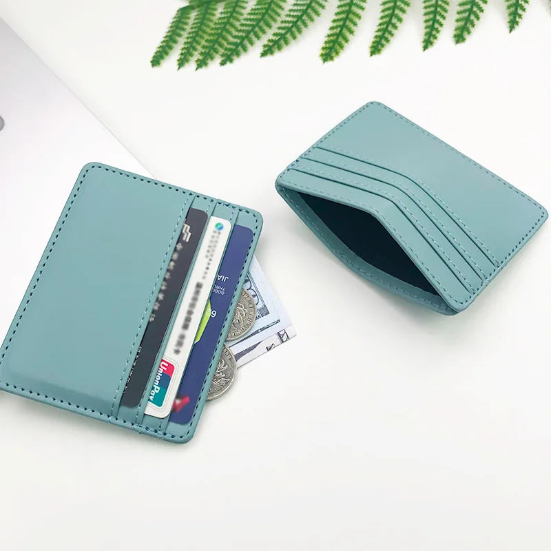 1Pc Pu Leather ID Card Holder Candy Color Bank Credit Card Box Multi Slot Slim Card Case Wallet Women Men Business Card Cover