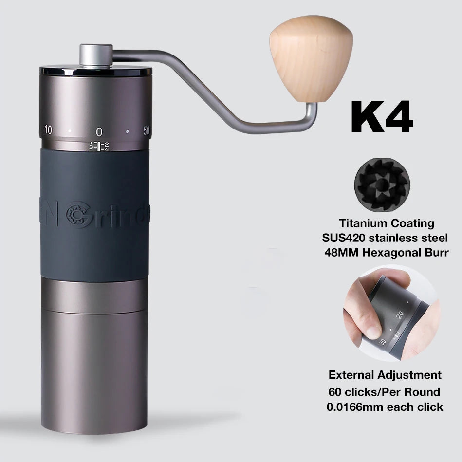 Kingrinder K2 / K4 / K6 Manual Coffee Grinder Portable Hand Mill 48mm SUS420 Stainless Steel Burr Grinding кофемолка 커피그라인더