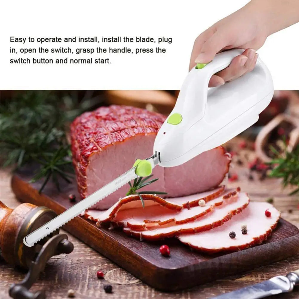 Cuchillo eléctrico para congelar carne, pan, pastelería, carne, herramientas de corte de cocina automáticas para el hogar, cuchillo largo eléctrico dentado UE, Ste